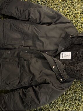 Gap Kids Black Military Field Jacket with Sherpa Lining